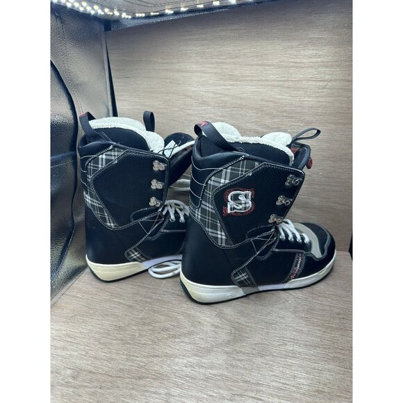 Salomon Brigade Snowboard Boots Plaid Black Autofit Lacing Mens Size 9 main image 4
